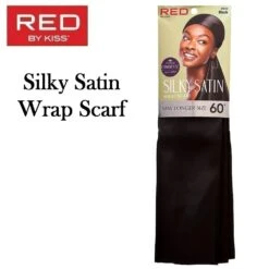 Red Woven Silky Satin Wrap Scarf