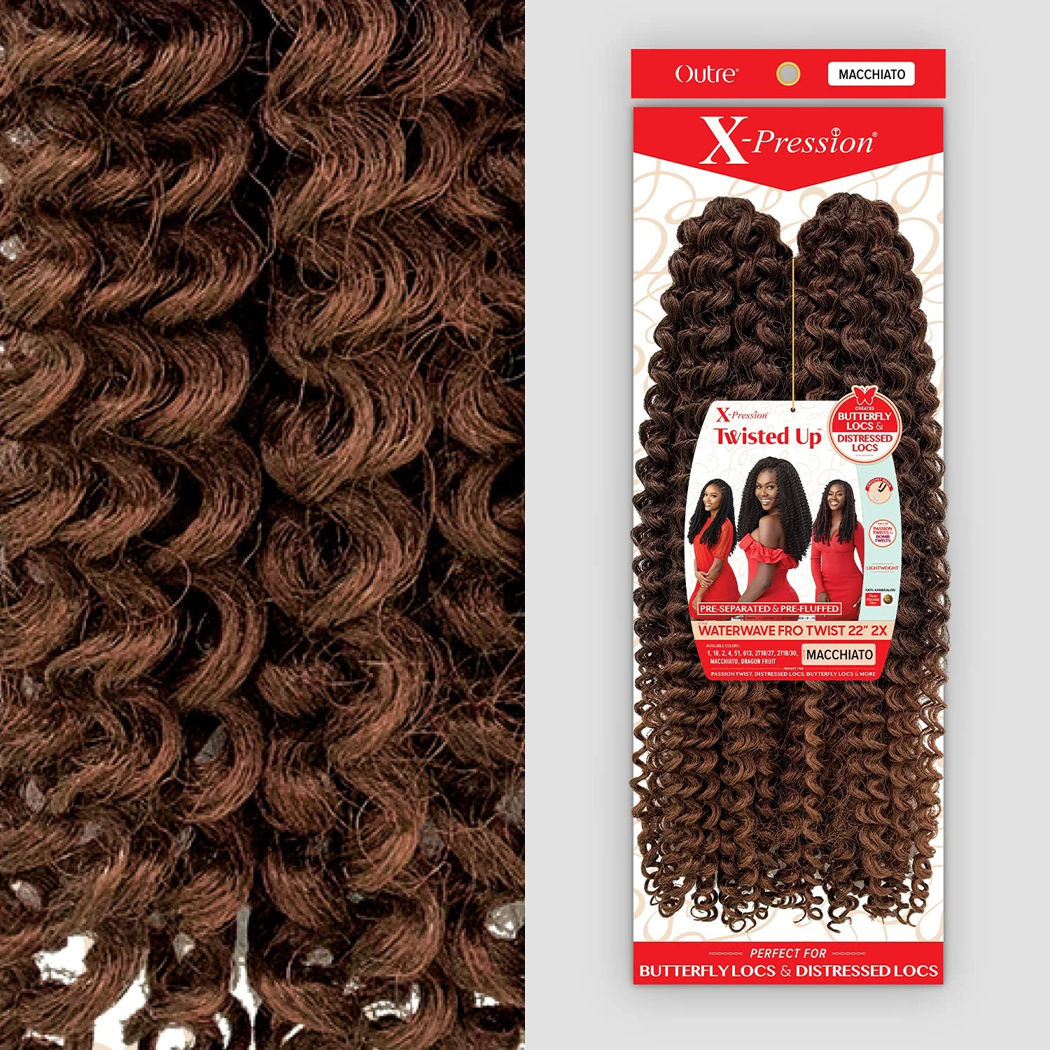 Outre X-Pression Twisted Up Braid Crochet Hair - Waterwave Fro Twist 22" 3 Outre X-Pression Twisted Up Braid Crochet Hair - Waterwave Fro Twist 22"
